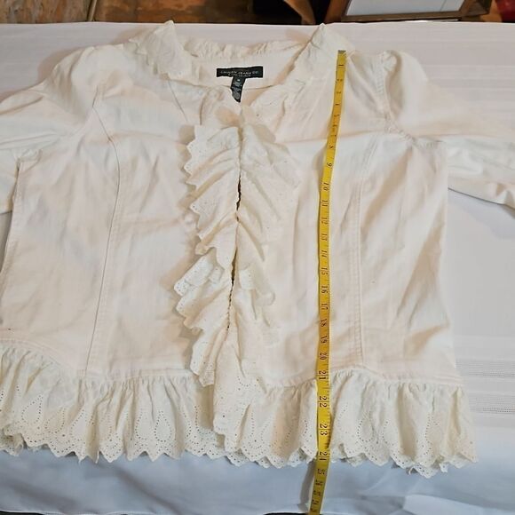 NWT LRL Lauren Jeans white denim jacket with eyelet trim size 16 - Picture 13 of 13